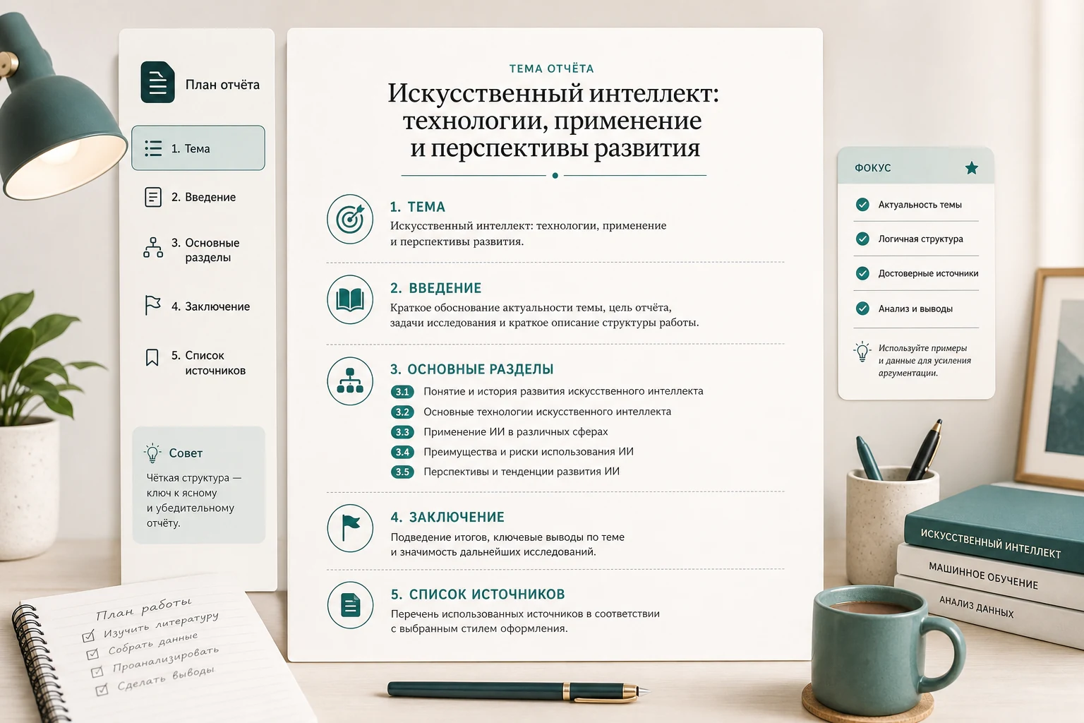 Интерфейс Perplexity для задачи: подготовка понятного доклада по теме